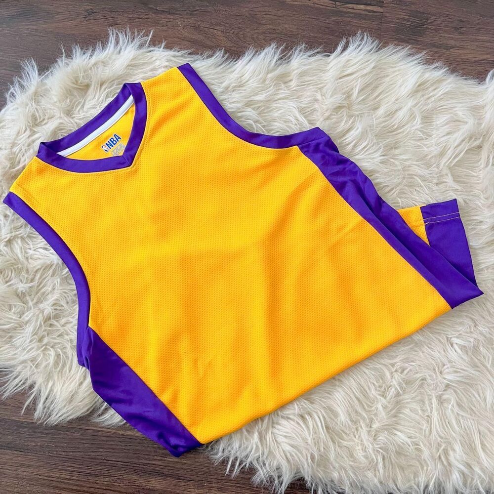 NBA youth basketball jersey  gold and purple colorway Los Angeles Lakers L Youth